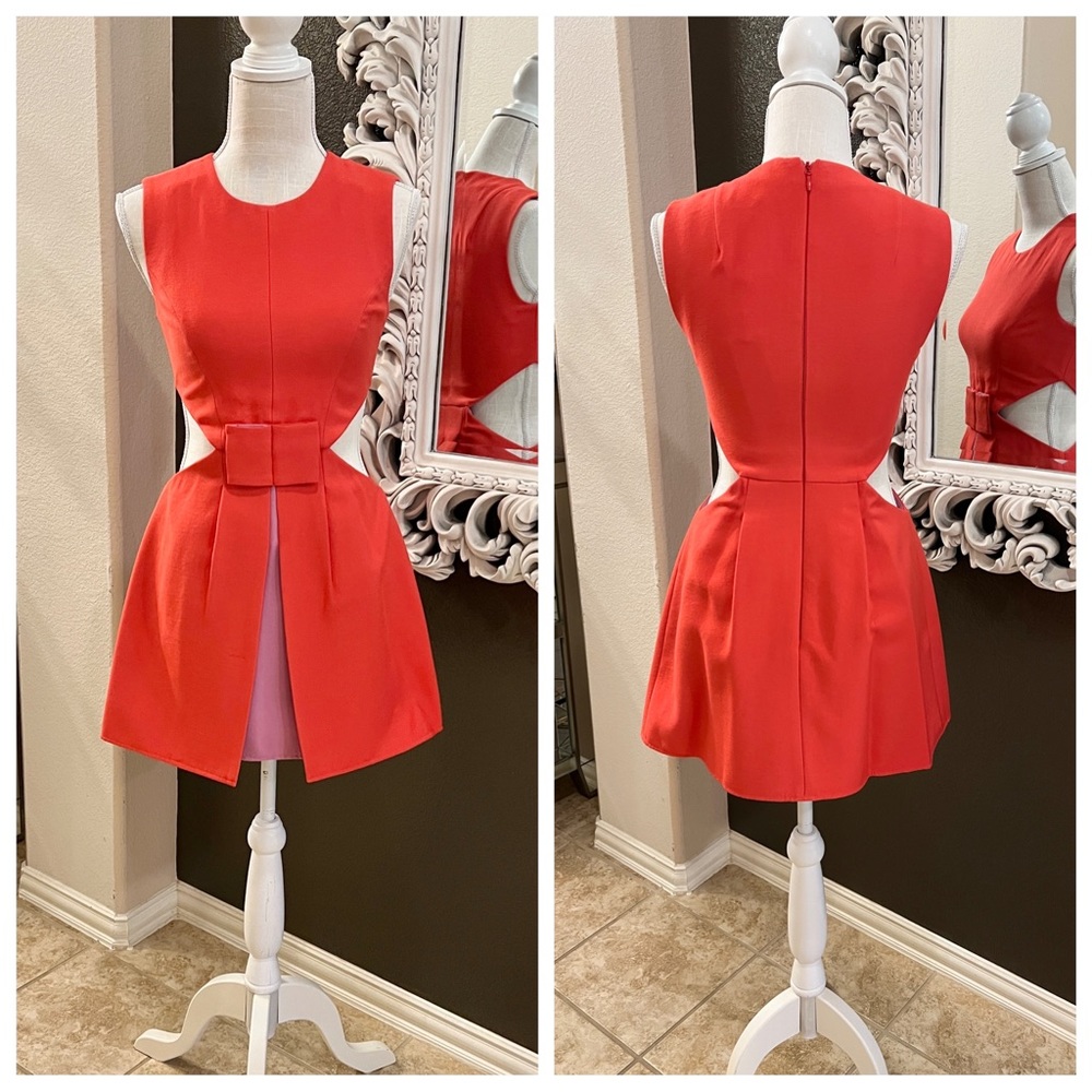 BCBG MaxAzria CUT OUT Colorblock DRESS Size 0